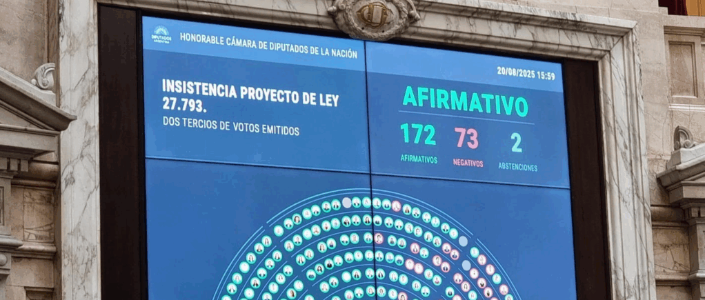 Milei volvió a perder en el Congreso: La Cámara de Diputados rechazó el veto a la Ley de Emergencia en Discapacidad