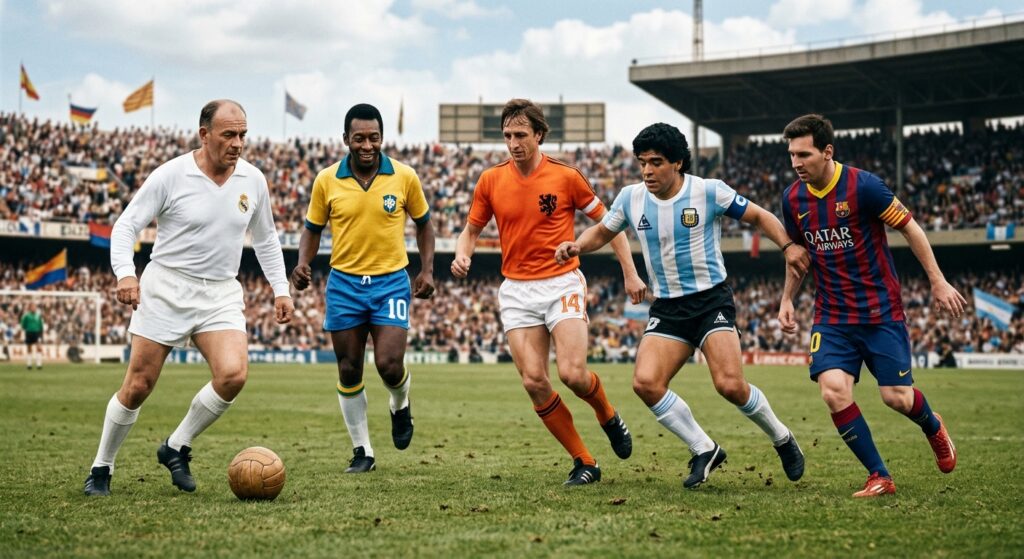 Di Stéfano, «Pelé», Cruyff, Maradona y Messi: los cinco de la historia